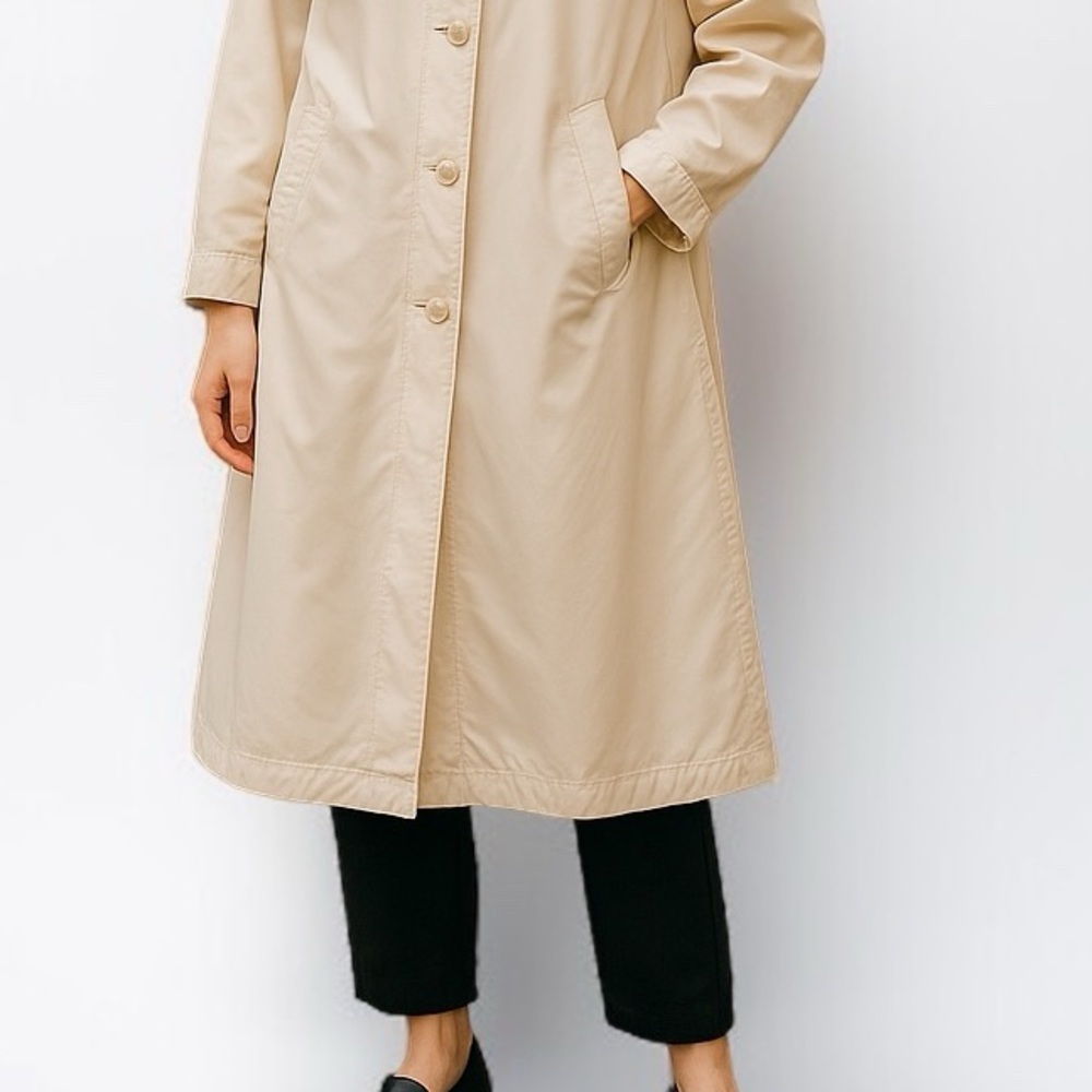 Vintage 80’s London Fog Nylon Rain Coat In Cream - Picture 2 of 14